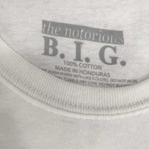 The Notorious B.I.G. T-Shirt Medium Men's Graphic Short Sleeve Cotton Tee White - Picture 5 of 5